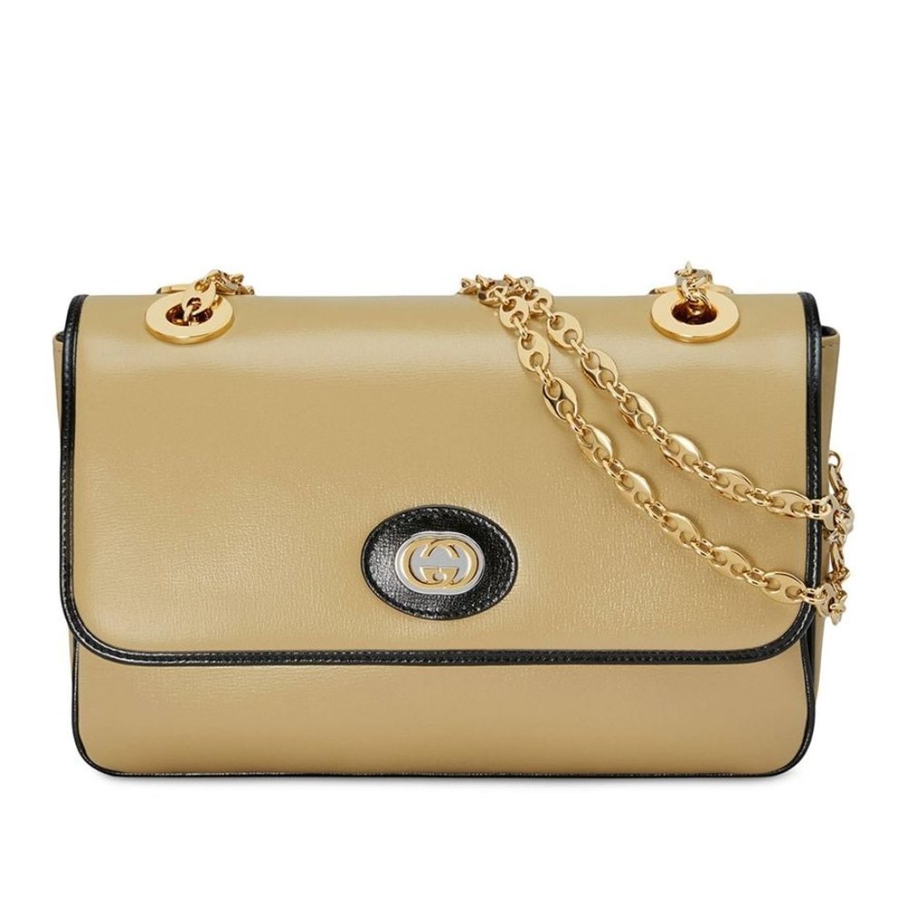 Gucci GG Motif Marina Shoulder Bag in Yellow